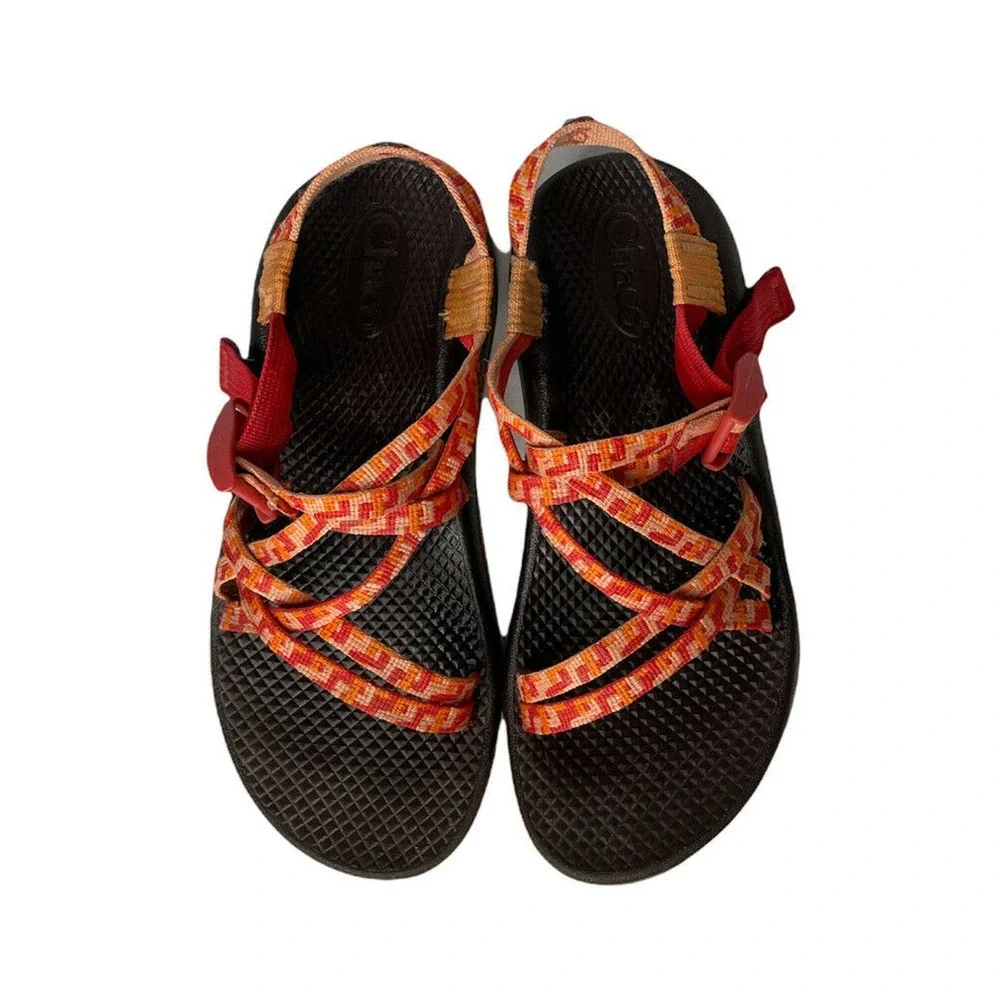 Girls Chaco ZX1 Ecotread Helix‎ Peach & Orange Sport Sandals Size 4